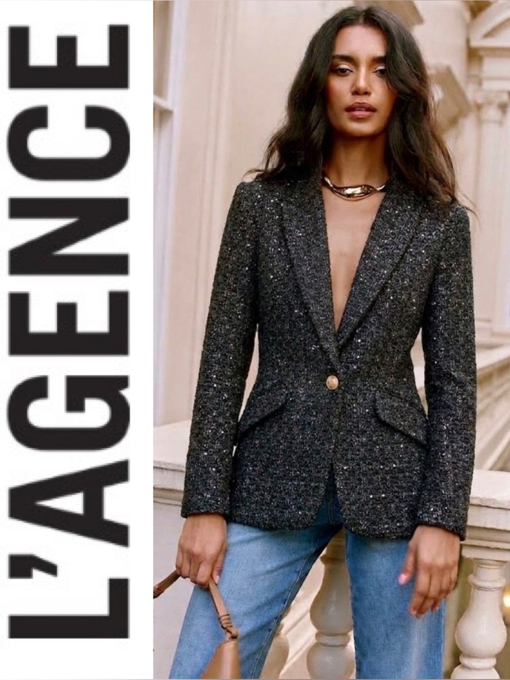 Lagence 🖤 Chamberlain Sequin Tweed Blazer